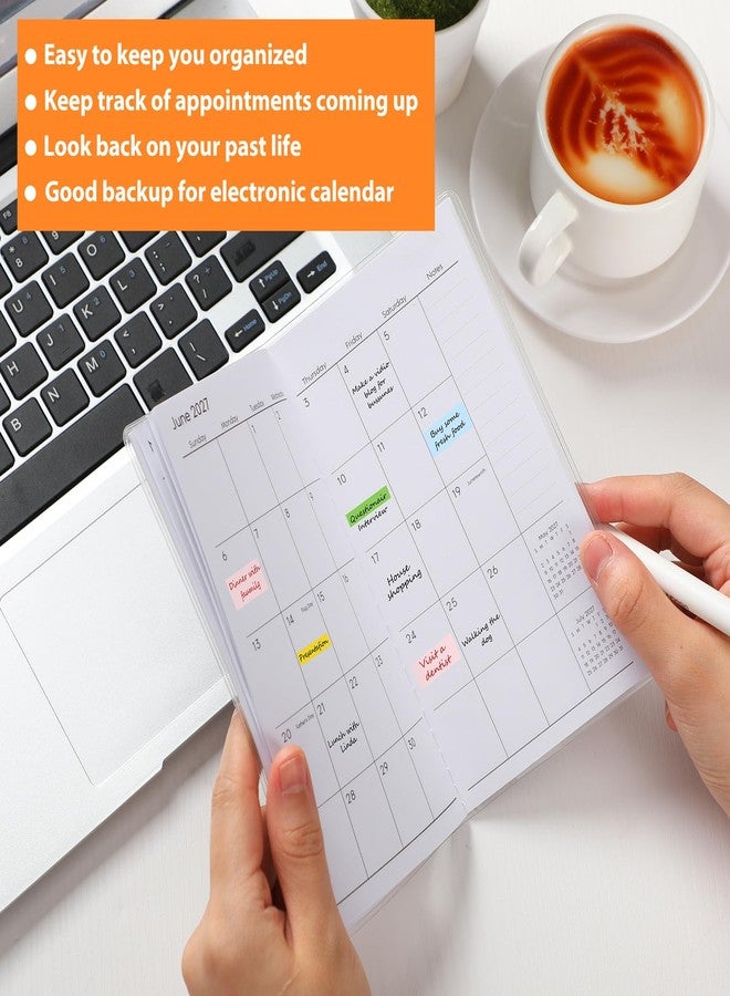 ReliThick 2026-2027 Pocket Calendar for Purse Small Monthly Planner Notebook with PVC Cover Pocket Calendar Journals Notepads Appreciation Gift for Women Mom Friends Teacher(Black Daisy) - Image 4