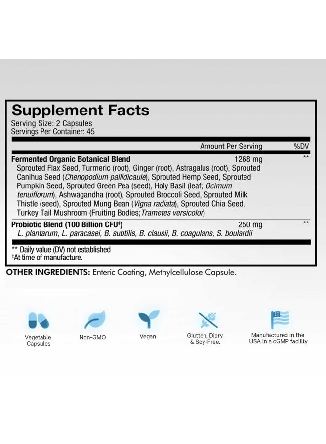 Codeage SBO Probiotics, 100 Billion CFUs Per Serving, Multi Strain Soil Based Organisms Blend and Organic Fermented Botanical Blend, Shelf-Stable, 90 Capsules - Image 2