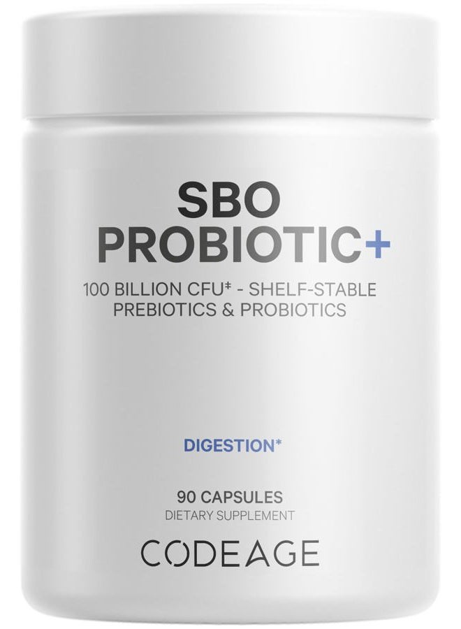 Codeage SBO Probiotics, 100 Billion CFUs Per Serving, Multi Strain Soil Based Organisms Blend and Organic Fermented Botanical Blend, Shelf-Stable, 90 Capsules - Image 1