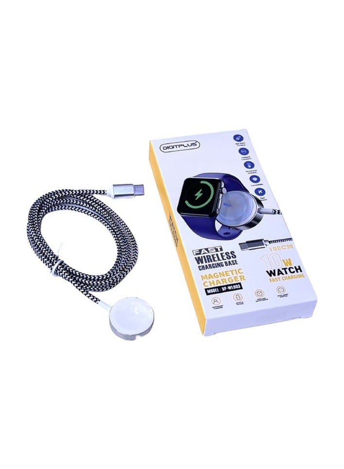 Digitplus Digit Plus Wireless Charger for Watch 1m, White/Black - Image 1