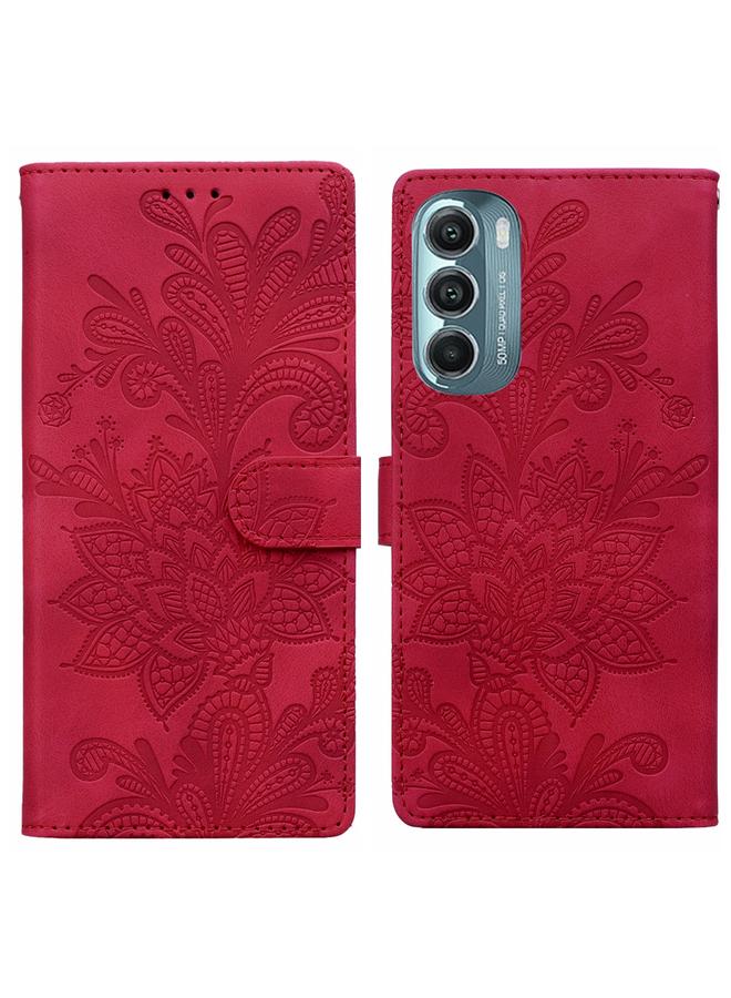 S-TOP Case For Motorola Moto G Stylus 5G 2022 Lace Floral Embossed Magnetic Buckle PU Phone Case With Wrist Strap - Image 1