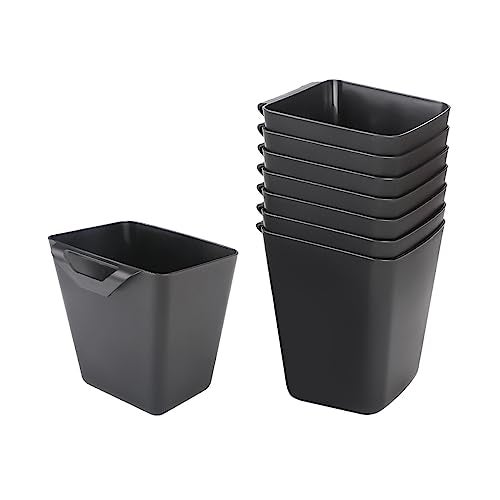 Fvstar 8pcs Hanging Cup Holder,Rolling Cart Accessories,Utility Cart Accessories for Art Craft Supplies,Space Saving Kitchen Storage Organizer Bins,Desk Pencil Holder Makeup Organizers,Black - Image 1