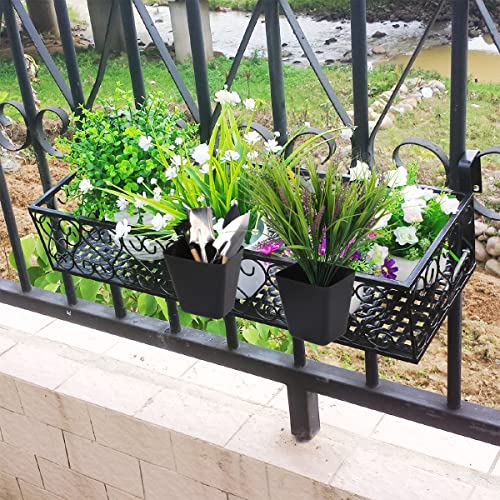 Fvstar 8pcs Hanging Cup Holder,Rolling Cart Accessories,Utility Cart Accessories for Art Craft Supplies,Space Saving Kitchen Storage Organizer Bins,Desk Pencil Holder Makeup Organizers,Black - Image 5