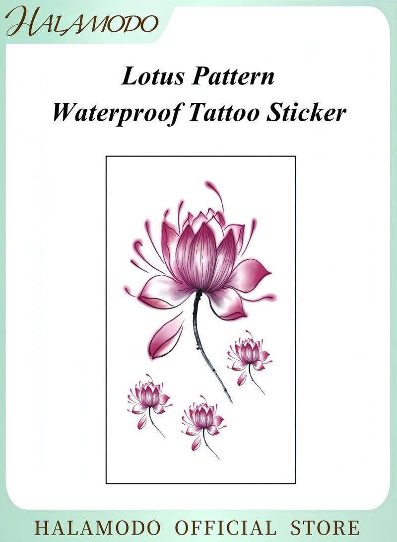 HALAMODO Lotus Pattern Waterproof Temporary Tattoo Sticker for Kids and Adults Unique Body Art Decoration Artistic Temporary Tattoo Design  - Image 1