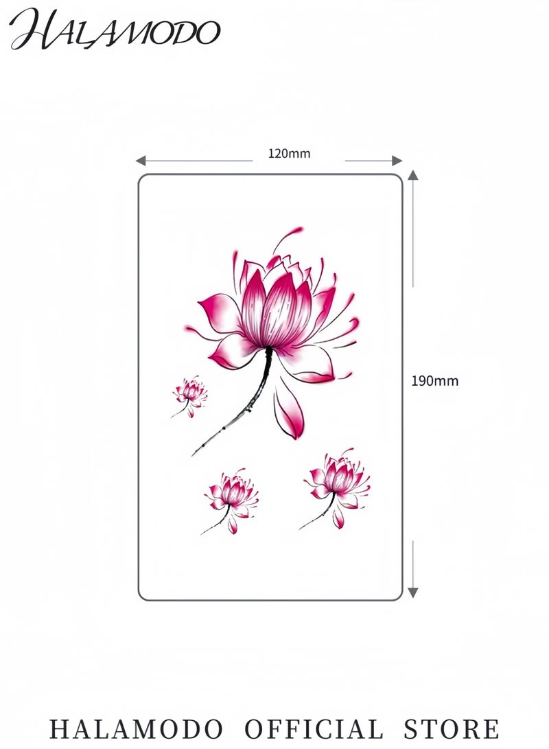 HALAMODO Lotus Pattern Waterproof Temporary Tattoo Sticker for Kids and Adults Unique Body Art Decoration Artistic Temporary Tattoo Design  - Image 5