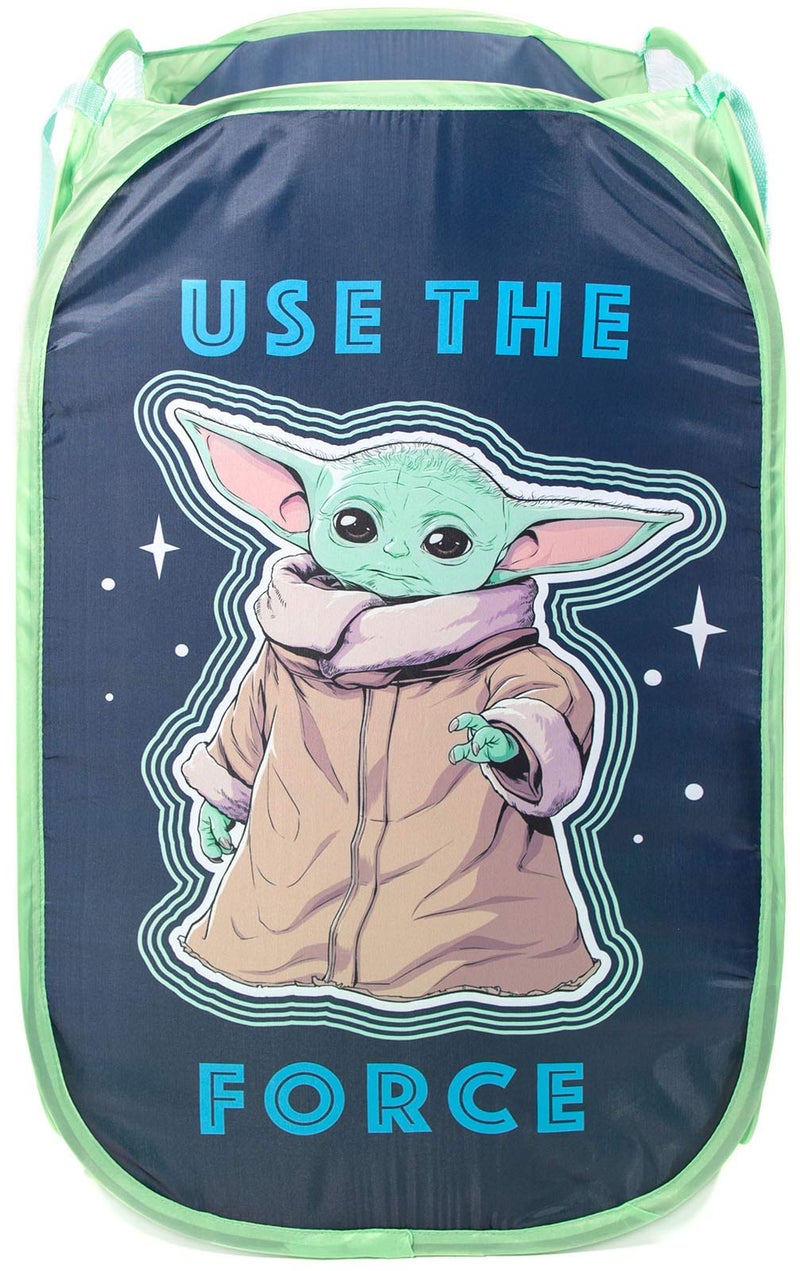 Star Wars The Mandalorian The Child Pop Up Hamper - Mesh Laundry Basket/Bag with Durable Handles - Features Baby Yoda Grogu (Official Star Wars Product)