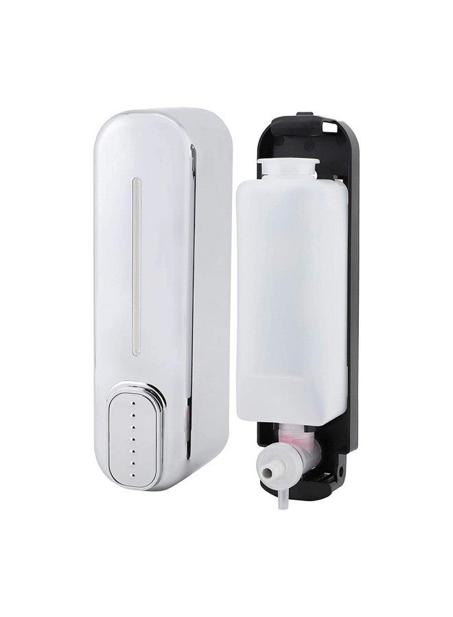 Bath Guru Soap Dispenser for Bathroom Wall Mounted ABS Plastic 350 ML- (Black & Chrome) - Image 2