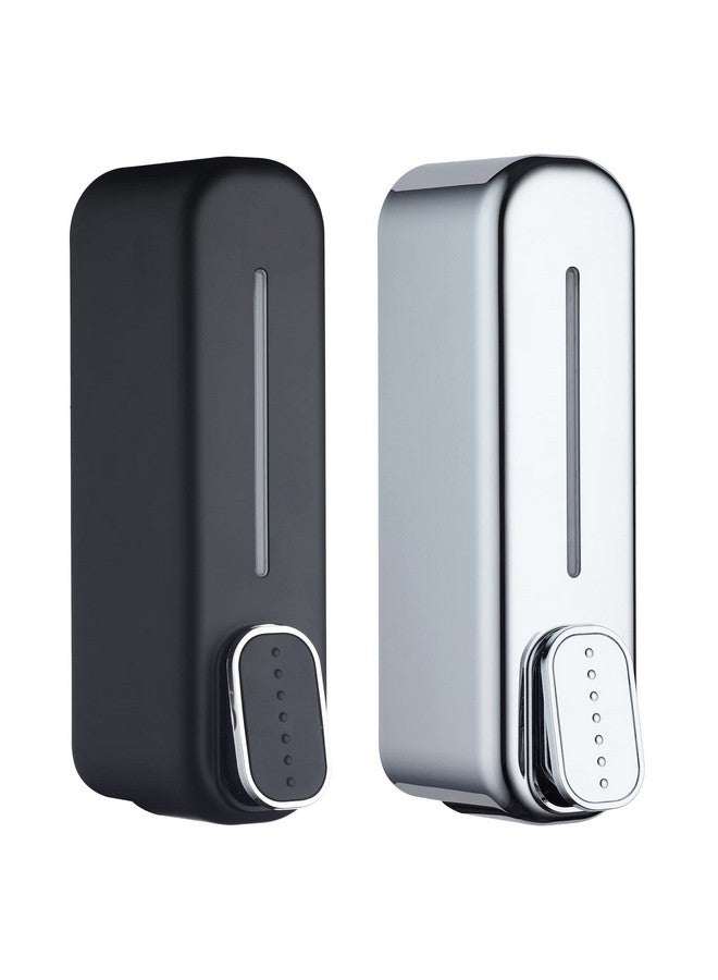 Bath Guru Soap Dispenser for Bathroom Wall Mounted ABS Plastic 350 ML- (Black & Chrome) - Image 1