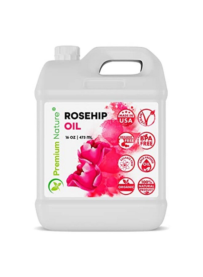 Premium Nature Moisturizing Rosehip Seed Oil For Skin Face Body Hair Nails 16 Oz Cold Pressed Unrefined Bulk Aceite Rosa Mosqueta Puro 100 Organico Rose Oil For Dry Skin Gua Sha Essential Oil - Image 1