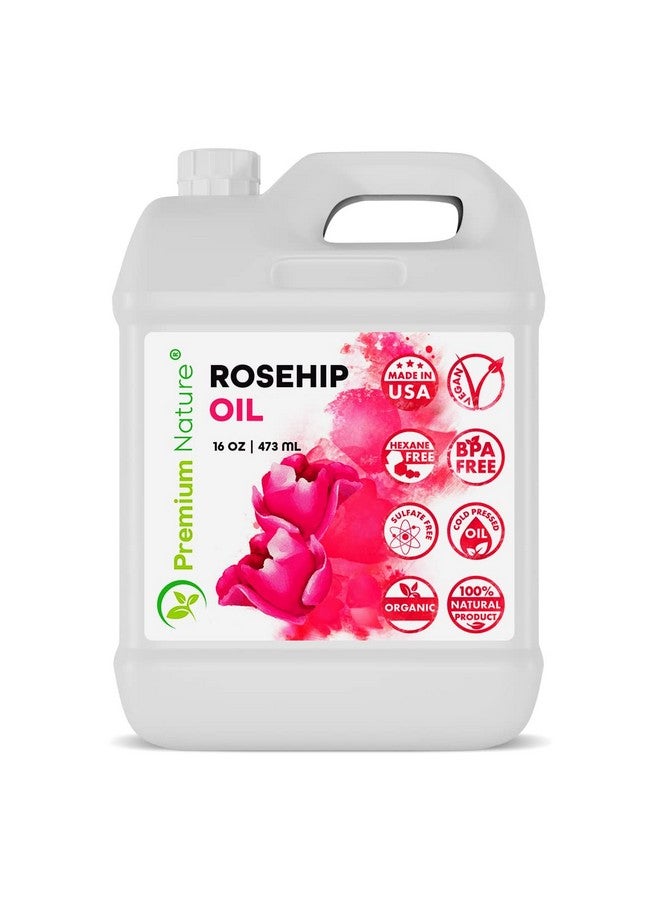 Premium Nature Moisturizing Rosehip Seed Oil For Skin Face Body Hair Nails 16 Oz Cold Pressed Unrefined Bulk Aceite Rosa Mosqueta Puro 100 Organico Rose Oil For Dry Skin Gua Sha Essential Oil - Image 2