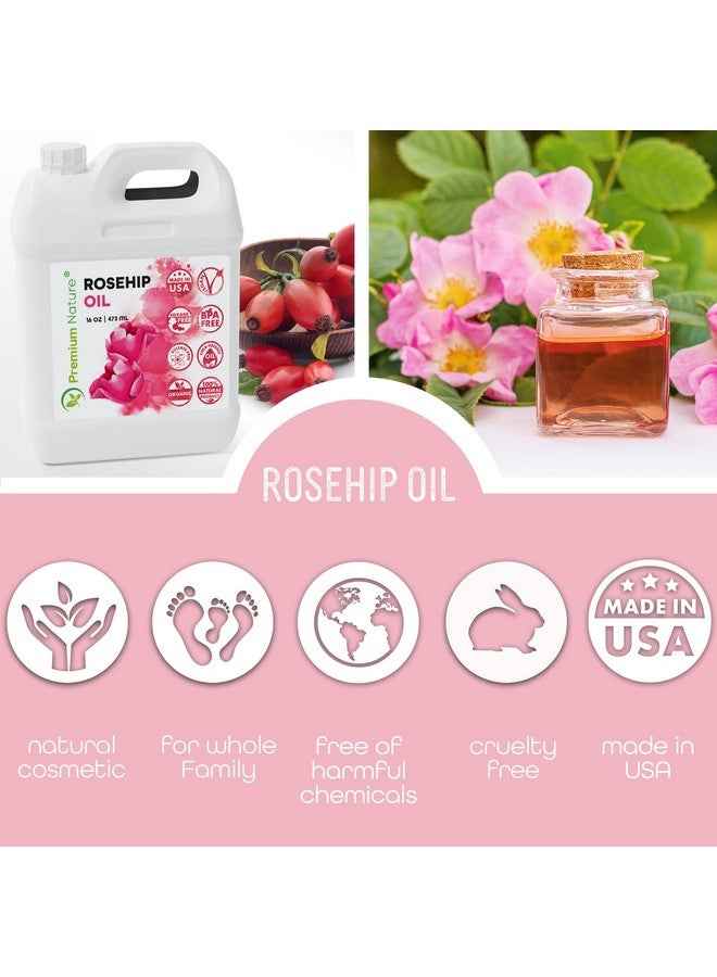 Premium Nature Moisturizing Rosehip Seed Oil For Skin Face Body Hair Nails 16 Oz Cold Pressed Unrefined Bulk Aceite Rosa Mosqueta Puro 100 Organico Rose Oil For Dry Skin Gua Sha Essential Oil - Image 5