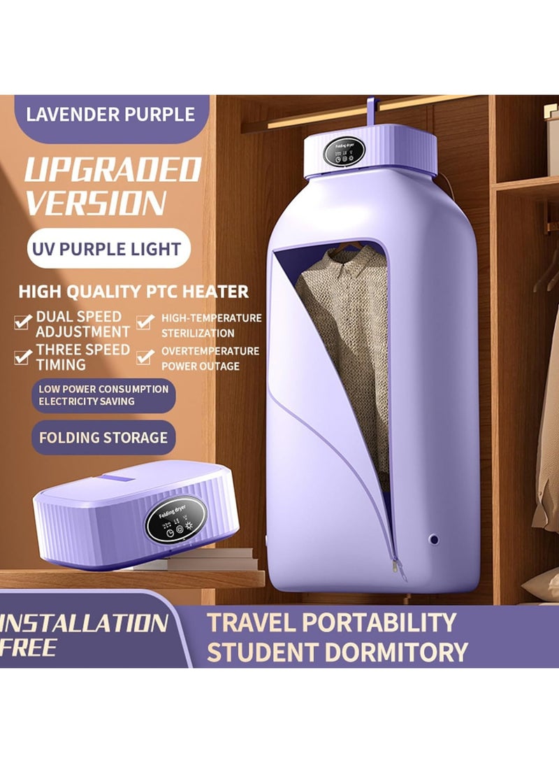 Portable Laundry Dryer, Multifunctional Electric Dryer Machine, Mini Clothes Dryer with Dryer Bag, 2 Gear Adjustable Small Dryer Machine, Foldable Compact Dryer for Delicate Garmnts - Image 2