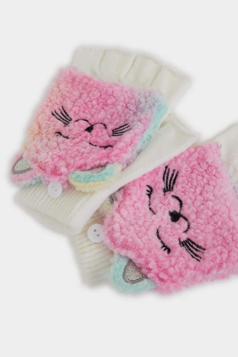 ديفاكتو Girl Knitwear Embroidered Gloves