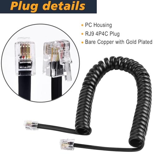 YIENFBEV Telephone Handset Cord Detangler 1 Set, 1 Pack 360 Degree Rotating/Anti-Tangle Landline Cable and 1 Pack Telephone Handset Cord 8.5 Foot Uncoiled (2 Foot Coiled) - Image 5
