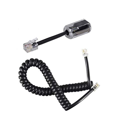 YIENFBEV Telephone Handset Cord Detangler 1 Set, 1 Pack 360 Degree Rotating/Anti-Tangle Landline Cable and 1 Pack Telephone Handset Cord 8.5 Foot Uncoiled (2 Foot Coiled) - Image 1