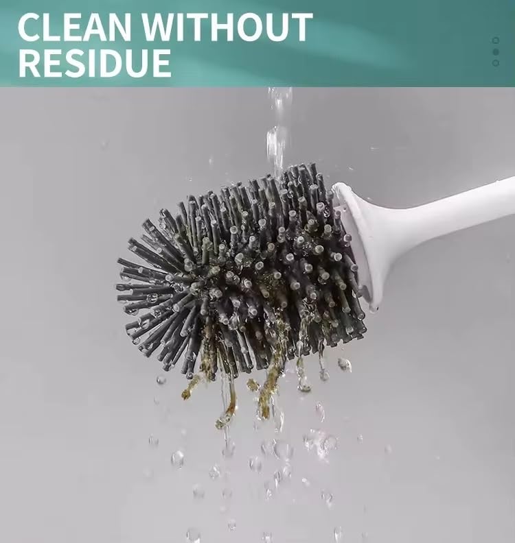Onprix Wall Hanging Toilet Cleaning Brush Holder Long Handle Silicone Waterproof Quick Drying Soft Bristles Bathroom Accessories 360 deep Clean, Durable Handle Comfortable, Space-Saving-Multi - Image 3