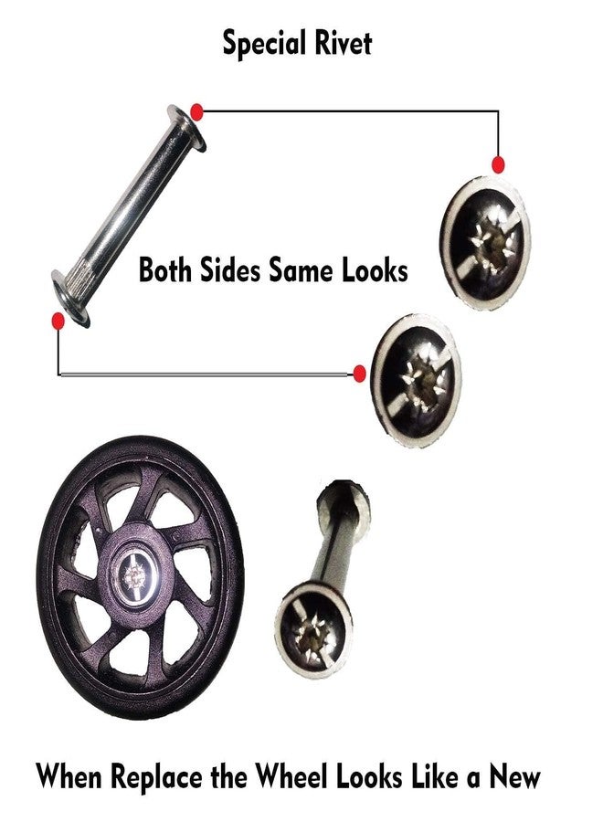Diviso Replacement Luggage Wheels Set - 5 cm 360° Swivel Spinner Wheels with Screws for Suitcase & Trolley (Pack of 4) - Image 5