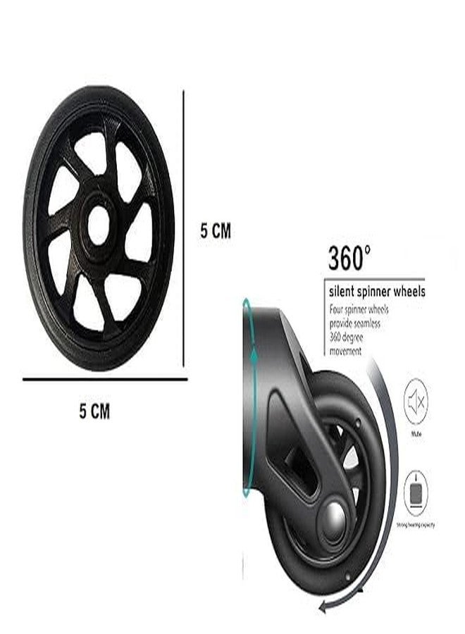 Diviso Replacement Luggage Wheels Set - 5 cm 360° Swivel Spinner Wheels with Screws for Suitcase & Trolley (Pack of 4) - Image 3
