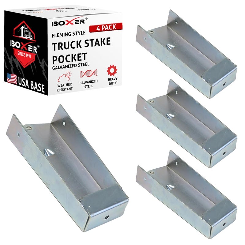 Boxer 4 Pack Utility Trailer Stake Pocket Sleeve for Flat Bed Trucks and Trailers Fleming Style