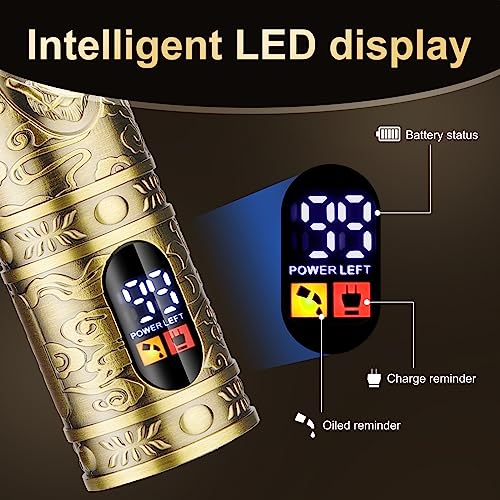 Dumite Professional Hair Clippers for Men,Hair Clippers+T-Blade Trimmer+Electric Shaver+Nose Hair Trimmer Set,4 in 1 Cordless Barber Hair Cutting Kit LCD Display Gifts (Gold) - Image 5