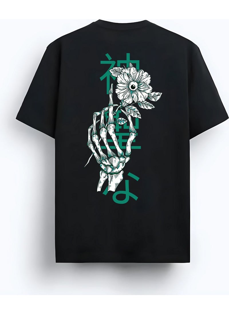 Alex Rosen Oversize Crew Neck Printed Short Sleeve Black T-Shirt  - Image 1