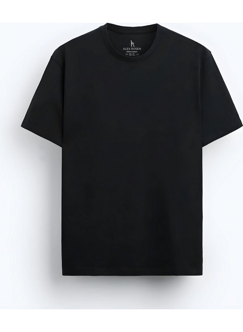 Alex Rosen Oversize Crew Neck Printed Short Sleeve Black T-Shirt  - Image 2