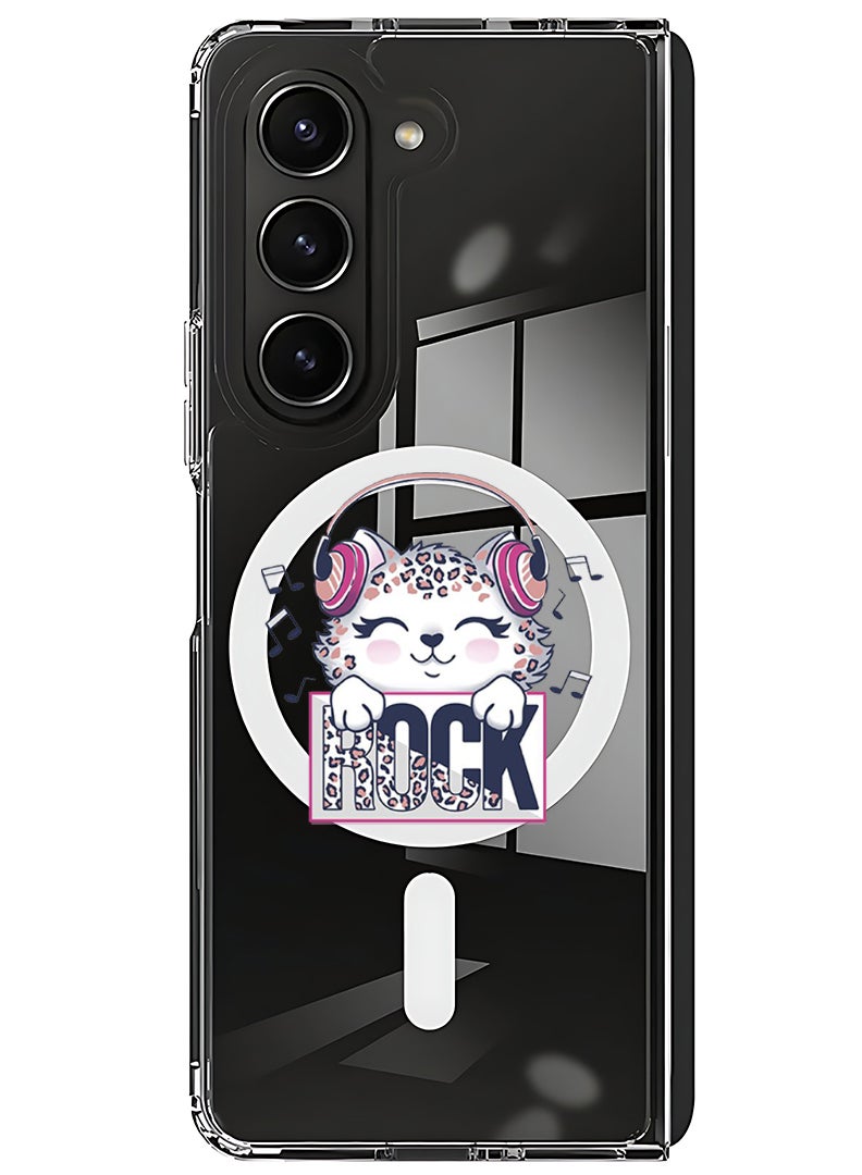 Theodor Magnetic Case for Samsung Galaxy Z Fold 5 Compatible with MagSafe Wireless Charging, Shockproof Phone Bumper Cover Rock - Image 1