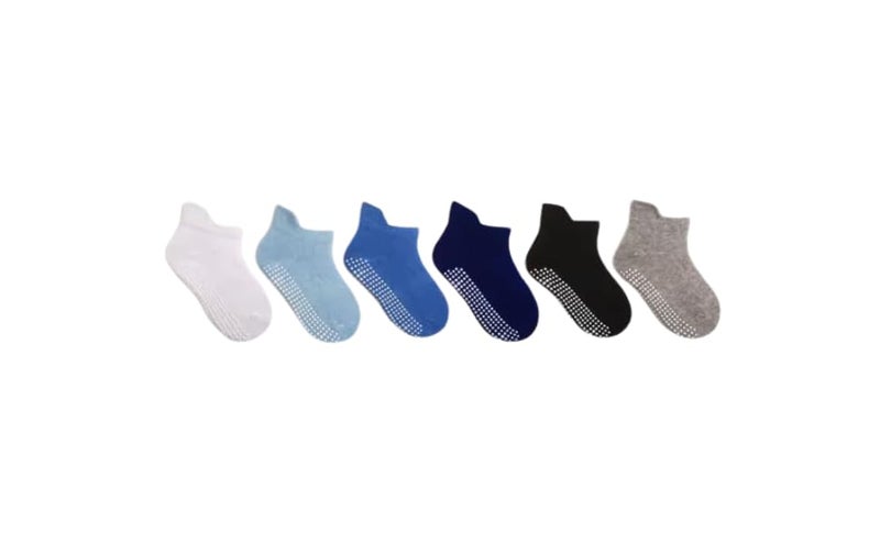 TEDDYIFY Baby Non Slip Grip Ankle Socks with Non Skid Soles for Infants Toddlers Kids Boys Girls Multicolor - Image 1