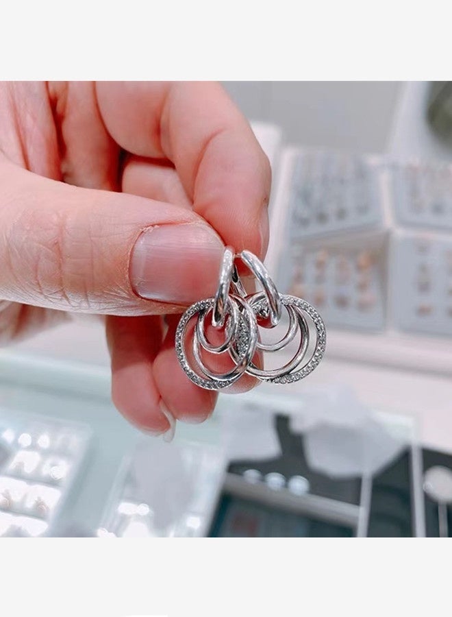 Chomel Women's Fashion Versatile Classic Cubic zirconia 925 Silver Round Eternal Earrings Gift 291156C01 - Image 3