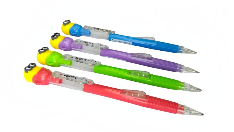 Generic Mechanical Fancy Pencil 0.7mm Lead With Cartoon Design, Side Click, For Kids, Boys & Girls, Student Writing Pencils, Best Birthday Return Gifts, Pack Of 4 Pcs  - Image 2