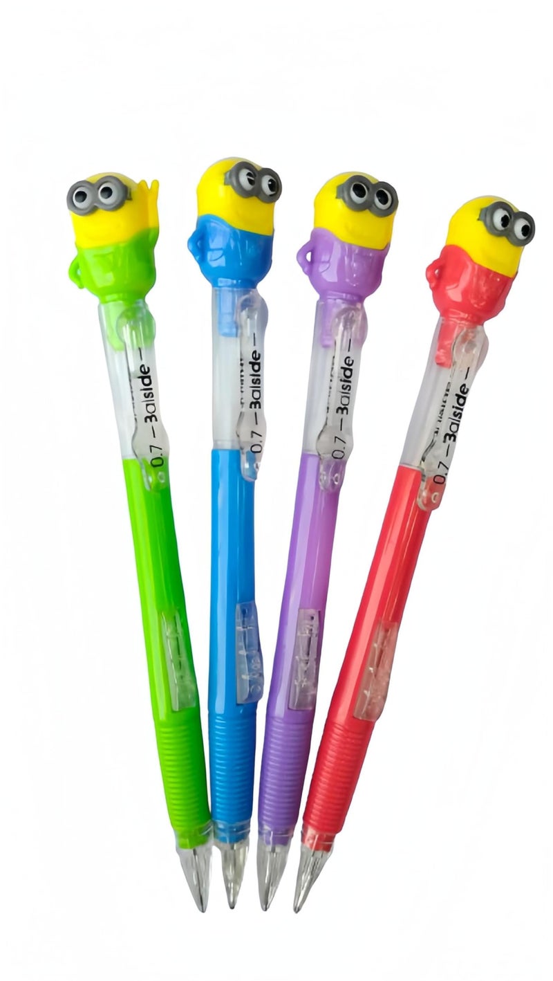 Generic Mechanical Fancy Pencil 0.7mm Lead With Cartoon Design, Side Click, For Kids, Boys & Girls, Student Writing Pencils, Best Birthday Return Gifts, Pack Of 4 Pcs  - Image 4