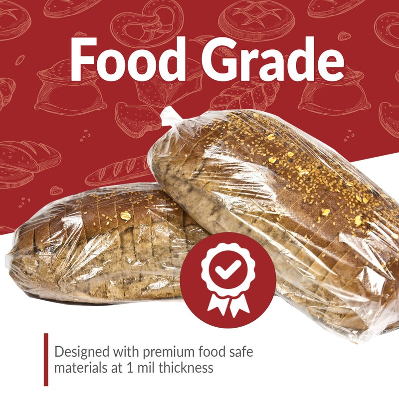 Reli. Bread Bags with Ties | 8 x 4 x 18" | 250 Pack (250 Twist Ties) | Bulk Bags for Homemade Bread, Bakery, Loaf Packing | Clear, Large - Image 4