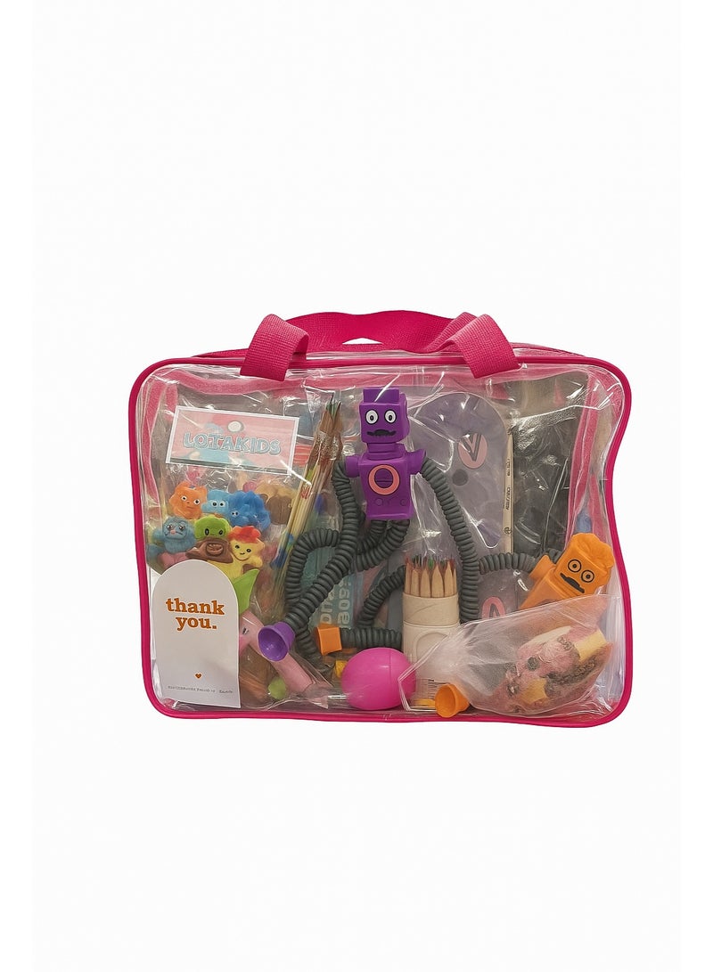 Pink Kids Travel Busy Bag –  Educational Toys & Activities for Girls,  Perfect for Car or Plane Trips - Image 1