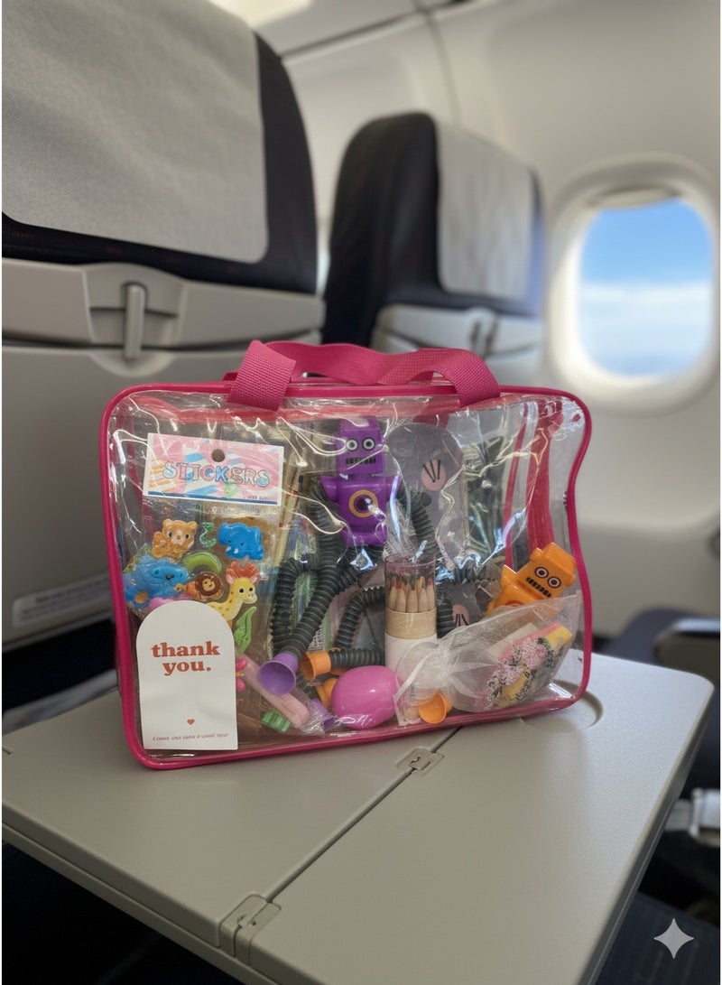 Pink Kids Travel Busy Bag –  Educational Toys & Activities for Girls,  Perfect for Car or Plane Trips - Image 5