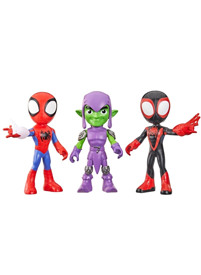 Hasbro Games Marvel Spidey and His Amazing Friends Power Thwip Pack Supersized Action Figure 3-Pack, 9 Inch Figures Set - Image 1