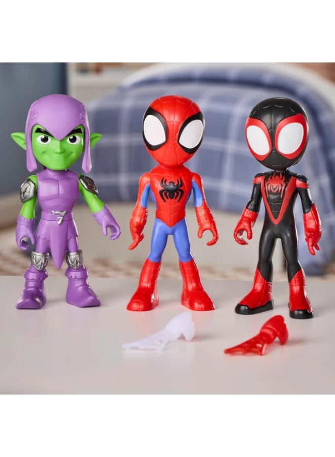 Hasbro Games Marvel Spidey and His Amazing Friends Power Thwip Pack Supersized Action Figure 3-Pack, 9 Inch Figures Set - Image 4