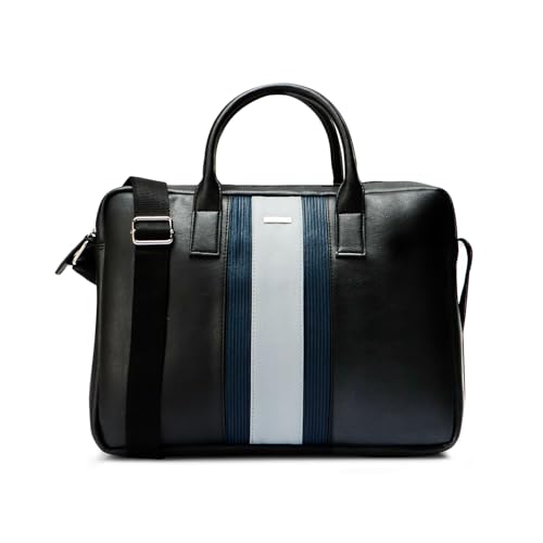 CROSS Men's Navy Blue & Black Vegan Leather 15" Laptop Messenger Bag |1 Main Compartment|2 Slipping Pocket - Image 1