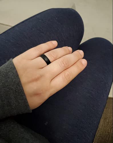 Qinaoco Silicone Rings for Women - Heart [I Love U] Pattern Airflow Inner Grooves Breathable Rubber Wedding Ring Silicone Wedding Bands for Women - 8 Rings / 4 Rings - Image 3