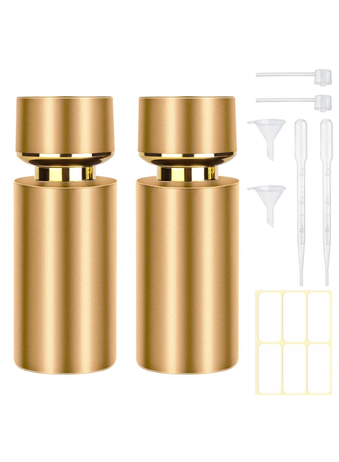 Gsteng 2pcs 50ml Glass Spray Bottle for PerfumeRefillable Travel Perfume Atomizer BottlesGold Portable Cologne Atomizer Empty Bottle Gold2 - Image 2