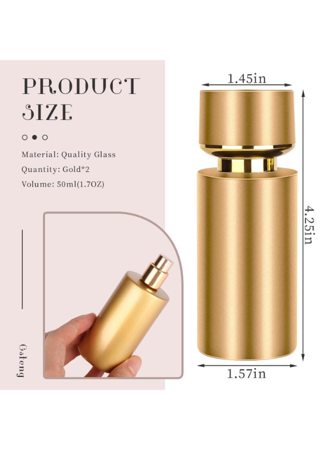 Gsteng 2pcs 50ml Glass Spray Bottle for PerfumeRefillable Travel Perfume Atomizer BottlesGold Portable Cologne Atomizer Empty Bottle Gold2 - Image 4