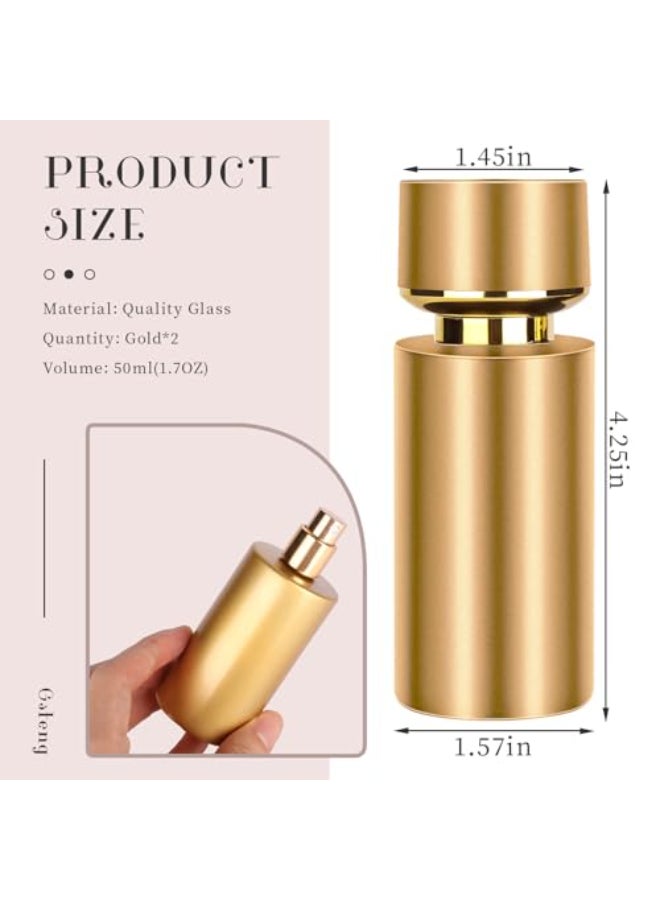Gsteng 2pcs 50ml Glass Spray Bottle for PerfumeRefillable Travel Perfume Atomizer BottlesGold Portable Cologne Atomizer Empty Bottle Gold2 - Image 3