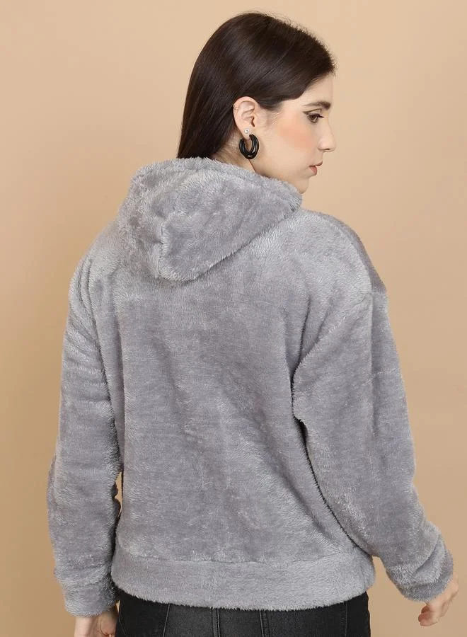 Tokyo Talkies Regular Fit Textured High Neck Sweatshirt by Styli