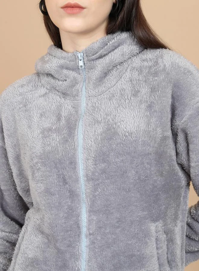 Tokyo Talkies Regular Fit Textured High Neck Sweatshirt by Styli