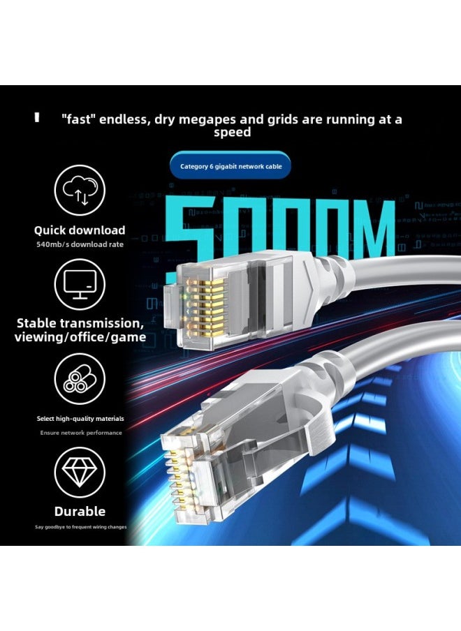 Generic Six Kinds Of Gigabit Network Cable CAT6 Computer Unshielded Finished Network Cable Broadband Twisted Pair Network Jumper-Color:Category 6 Network Cable Black (passed Fluk Test)-Line Length:0.5M  - Image 3