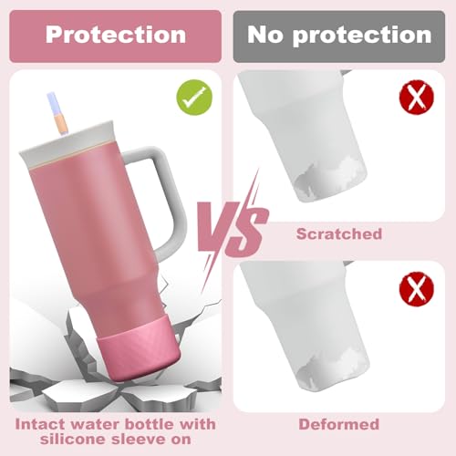 Beonsky Silicone Boot for Owala 40 oz Tumbler with Handle, Anti-Slip Protective Sleeve for Stainless Steel Triple Layer Insulated Travel Tumbler Accessories - Image 3
