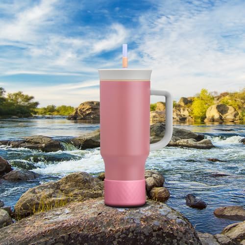 Beonsky Silicone Boot for Owala 40 oz Tumbler with Handle, Anti-Slip Protective Sleeve for Stainless Steel Triple Layer Insulated Travel Tumbler Accessories - Image 5