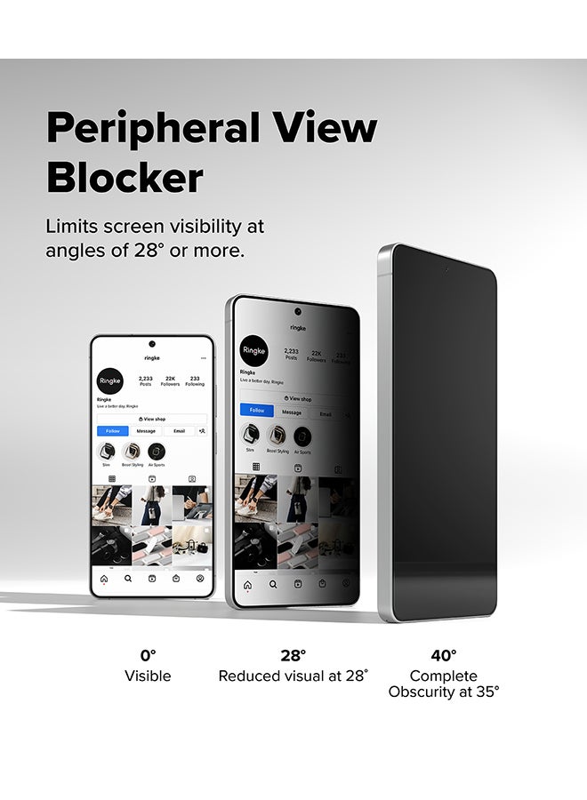 Ringke Privacy Tempered Glass [Easy Slide ] [Anti Spy] Compatible with Samsung Galaxy S26 Ultra Screen Protector, Case Friendly Screen Protector - 2 Pack clear - Image 5