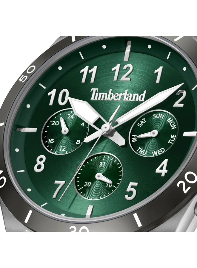 Timberland Men's Ashmont 44 mm Men's Multifunction Watch Green Dial  & Brown Leather Strap