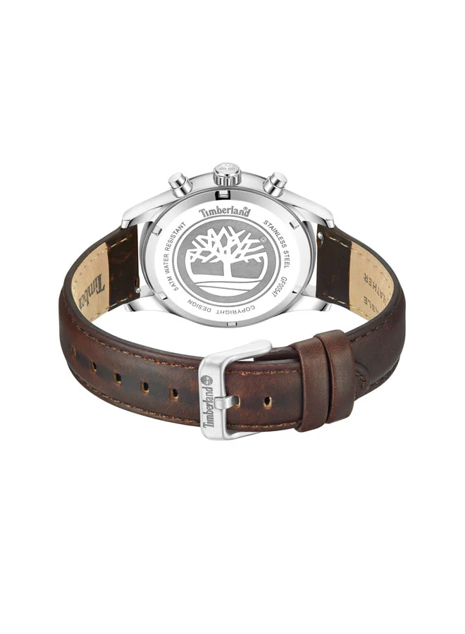 Timberland Men's Ashmont 44 mm Men's Multifunction Watch Green Dial  & Brown Leather Strap