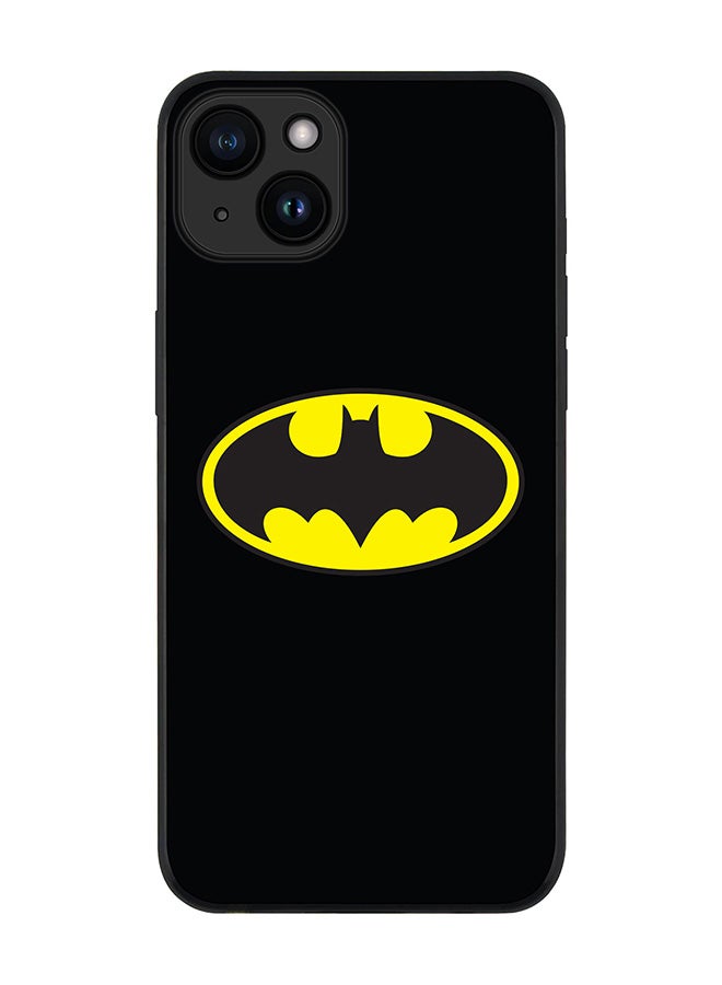Stylizedd Cover for iPhone 15 Case Rugged Black Slim fit Soft Flexible Anti Drop TPU Gel Thin Protective Phone Cases - The Bat - Image 1